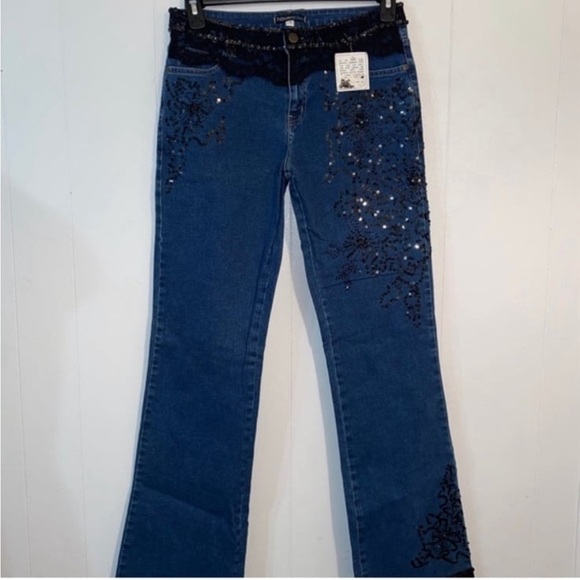 Vintage Haven Bleu Embellished Jeans NWT size 6 - Picture 3 of 7